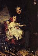 Franz Xaver Winterhalter Portrait of the Prince de Wagram and his daughter Malcy Louise Caroline Frederique Spain oil painting artist